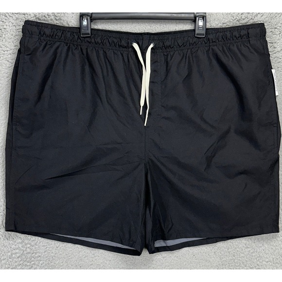 Old Navy Adult Mens Swim Trunks 3XL Black Mesh Lined Drawstring Board Shorts NEW - Picture 1 of 7